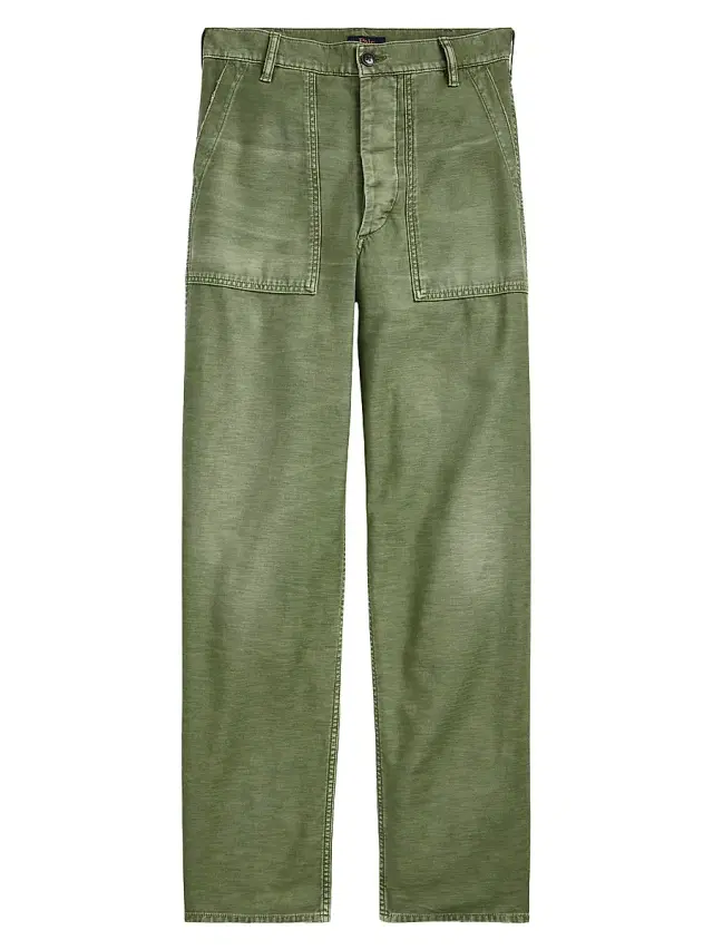 Polo Ralph Lauren Women's Ricky Cotton Sateen Pants - Olive