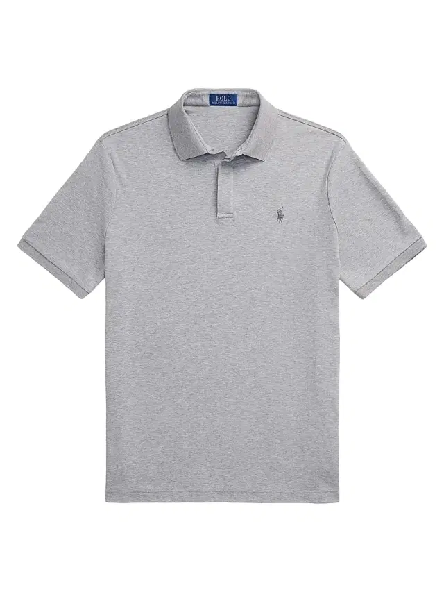 Men's Interlock Cotton Polo Shirt - Steel Heather