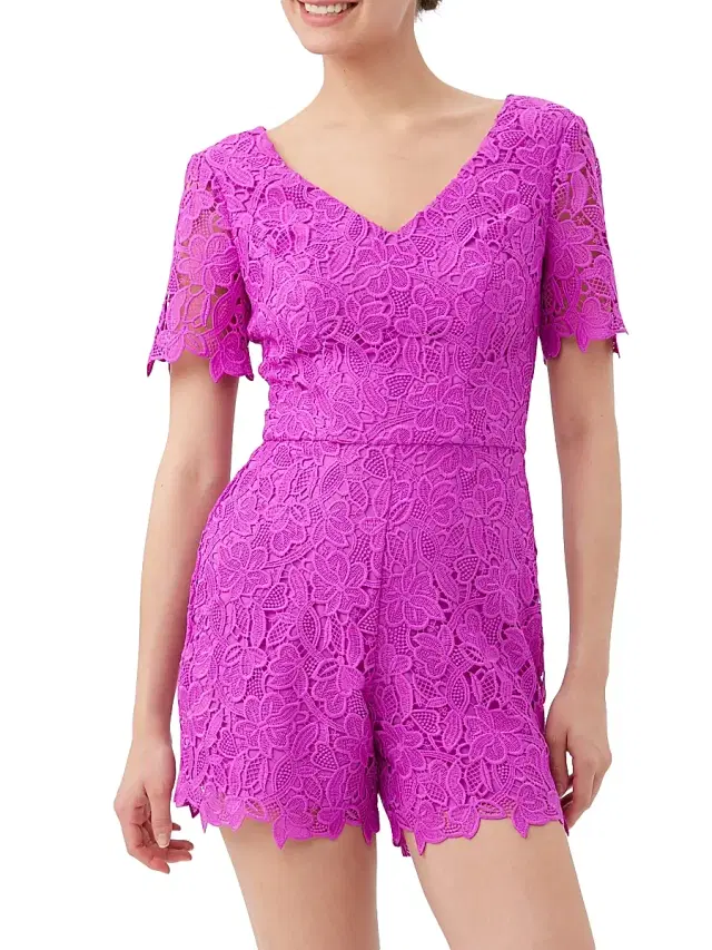 Trina Turk Women's Faraglioni Lace Romper - Violetta