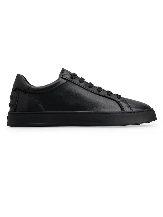 Men's Monogrammed Calfskin Sneakers - Nero