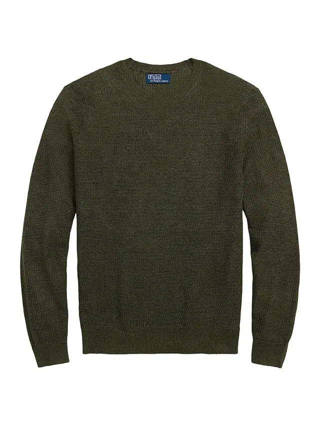 Polo Ralph Lauren Men's Linen Knit Crewneck Sweater - Thermal Green