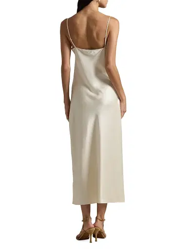 Polo Ralph Lauren Women's Satin Slip Midi-Dress - Champagne | Thumbnail 3