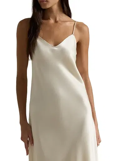 Polo Ralph Lauren Women's Satin Slip Midi-Dress - Champagne | Thumbnail 6