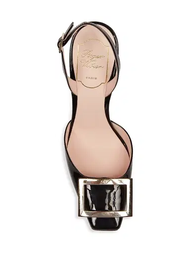 Roger Vivier Women's Trompette Metal Buckle 70MM Slingback Pumps - Nero | Thumbnail 5 Roger Vivier Women's Trompette Metal Buckle 70MM Slingback Pumps - Nero | Thumbnail 5