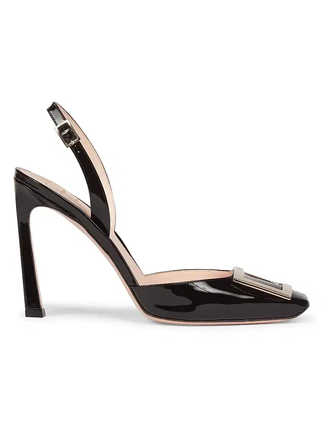 Women's Trompette Metal Buckle 70MM Slingback Pumps - Nero