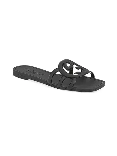 Gucci Women's Palma Rubber Slides - Nero - Size 12 Sandals | Thumbnail 1 Gucci Women's Palma Rubber Slides - Nero - Size 12 Sandals | Thumbnail 1