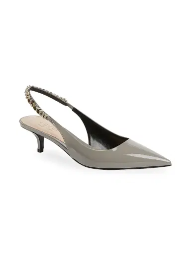 Gucci Women's Signoria 45MM Chain-Embellished Slingback Pumps - New Fango | Thumbnail 2