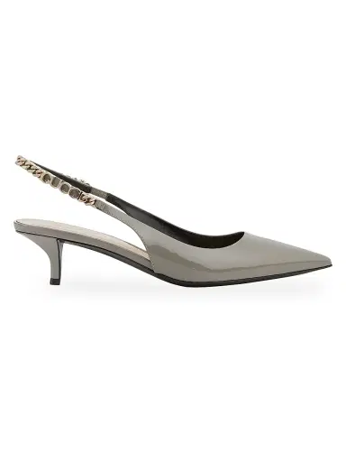 Gucci Women's Signoria 45MM Chain-Embellished Slingback Pumps - New Fango | Thumbnail 1