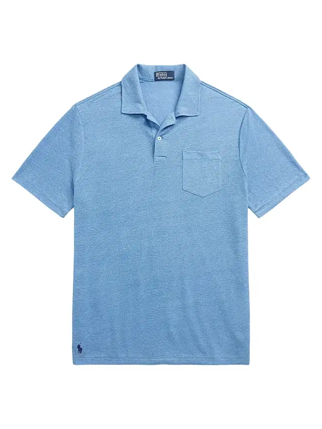 Polo Ralph Lauren Men's Linen Polo Shirt - Riviera Blue