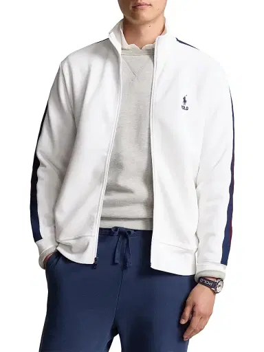 Polo Ralph Lauren Men's Colorblock Knit Track Jacket - White Multi - Size XXL | Thumbnail 1 Polo Ralph Lauren Men's Colorblock Knit Track Jacket - White Multi - Size XXL | Thumbnail 1
