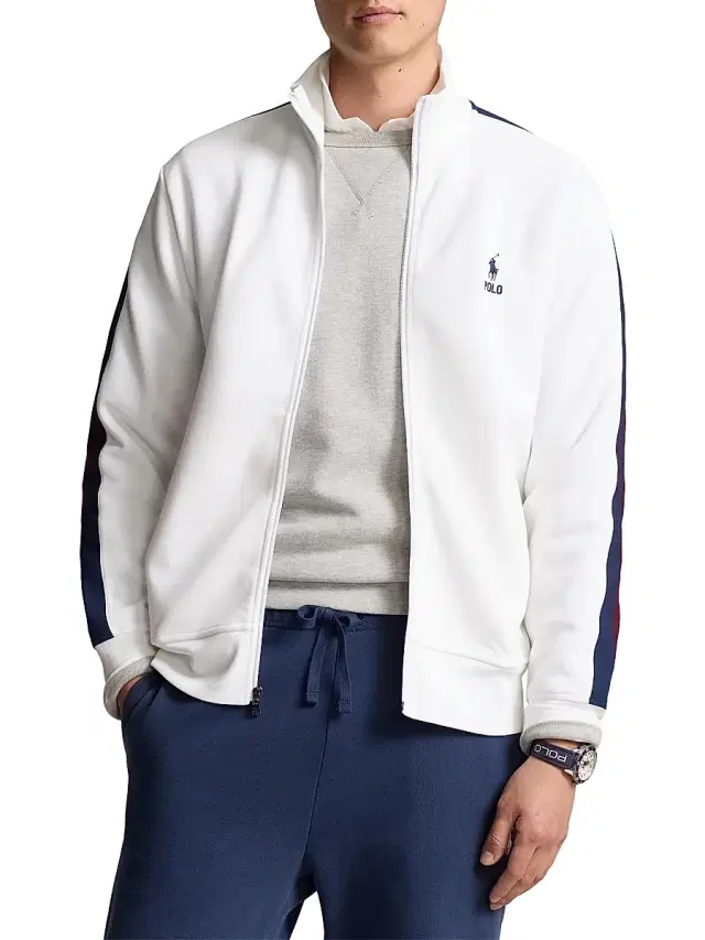 Polo Ralph Lauren Men's Colorblock Knit Track Jacket - White Multi
