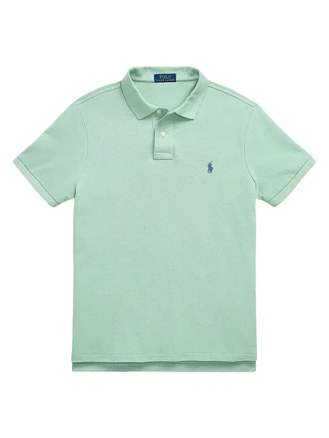 Men's Basic Mesh Knit Polo Shirt - Faded Mint