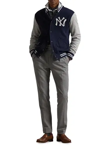 Polo Ralph Lauren Men's Yankees Jacket - Aviator Navy Loft Heather | Thumbnail 2 Polo Ralph Lauren Men's Yankees Jacket - Aviator Navy Loft Heather | Thumbnail 2