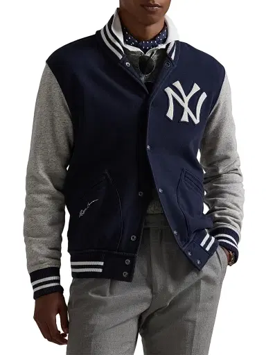 Polo Ralph Lauren Men's Yankees Jacket - Aviator Navy Loft Heather | Thumbnail 3 Polo Ralph Lauren Men's Yankees Jacket - Aviator Navy Loft Heather | Thumbnail 3
