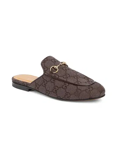 Gucci Women's Princetown Canvas Slippers - Cocoa - Size 5 | Thumbnail 2 Gucci Women's Princetown Canvas Slippers - Cocoa - Size 5 | Thumbnail 2