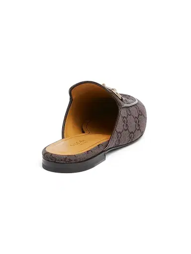 Gucci Women's Princetown Canvas Slippers - Cocoa - Size 5 | Thumbnail 3 Gucci Women's Princetown Canvas Slippers - Cocoa - Size 5 | Thumbnail 3