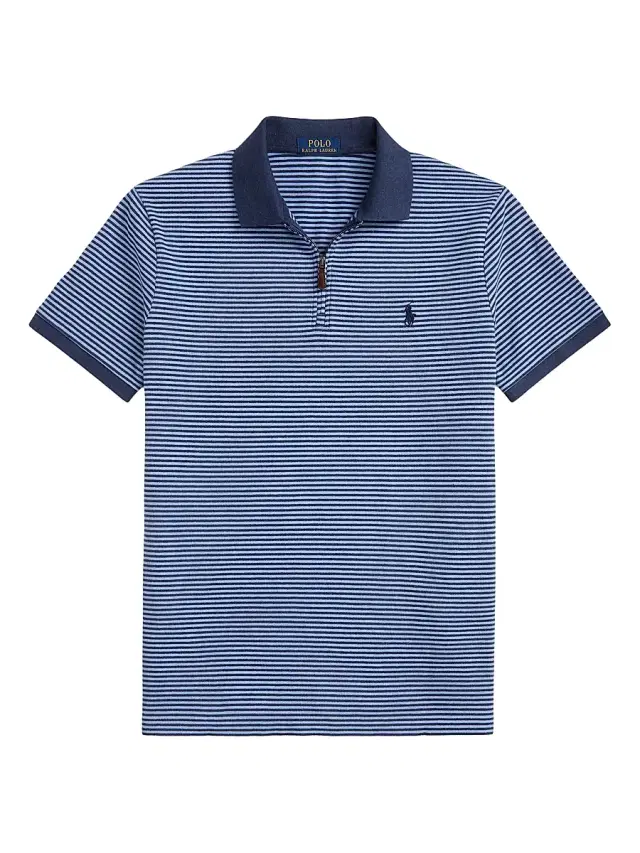 Men's Stretch-Mesh Polo Shirt - Spring Navy Heather