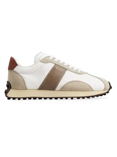Tod's Men's Allacciato Sportivo Active Sneakers - Bianco Light Brown | Thumbnail 1 Tod's Men's Allacciato Sportivo Active Sneakers - Bianco Light Brown | Thumbnail 1