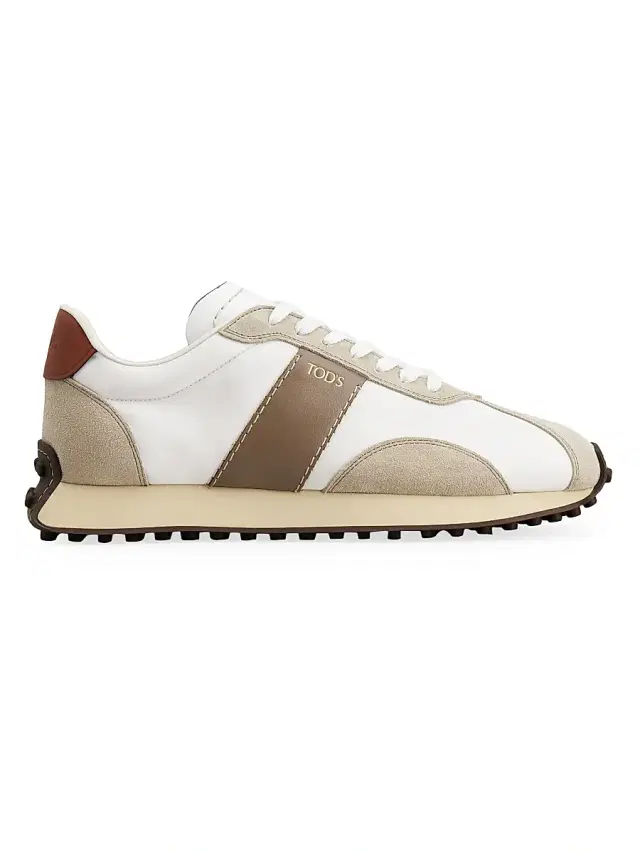 Tod's Men's Allacciato Sportivo Active Sneakers - Bianco Light Brown