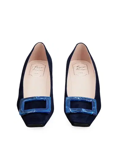 Roger Vivier Women's Belle Vivier 45MM Buckle Suede Pumps - Galassia | Thumbnail 5 Roger Vivier Women's Belle Vivier 45MM Buckle Suede Pumps - Galassia | Thumbnail 5