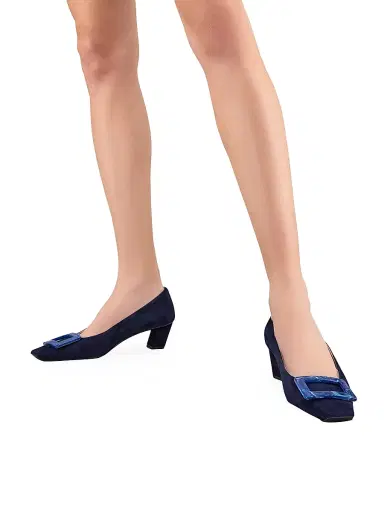 Roger Vivier Women's Belle Vivier 45MM Buckle Suede Pumps - Galassia | Thumbnail 8 Roger Vivier Women's Belle Vivier 45MM Buckle Suede Pumps - Galassia | Thumbnail 8