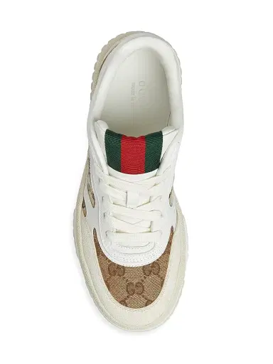 Gucci Women's Re-Web Leather Sneakers - Ivory - Size 10 | Thumbnail 4