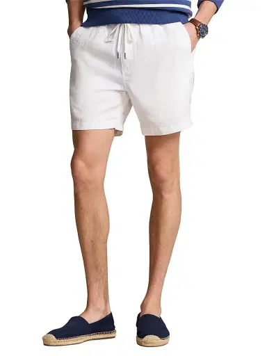 Polo Ralph Lauren Men's Prepster Linen Shorts - Ceramic White | Thumbnail 3