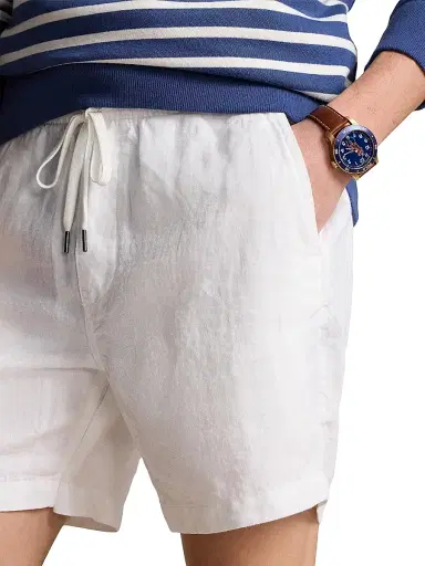 Polo Ralph Lauren Men's Prepster Linen Shorts - Ceramic White | Thumbnail 5