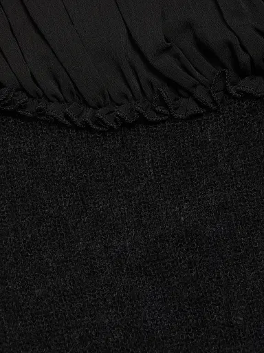 Guizio Women's Ruched Chiffon Knit Camisole - Black | Thumbnail 7