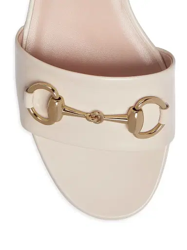 Gucci Women's Lady Horsebit 75MM Leather Platform Sandals - New Ivoire - Size 10 | Thumbnail 4