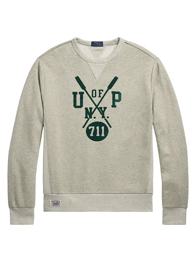 Polo Ralph Lauren Men's Graphic Cotton-Blend Sweatshirt - Light Vintage Heather