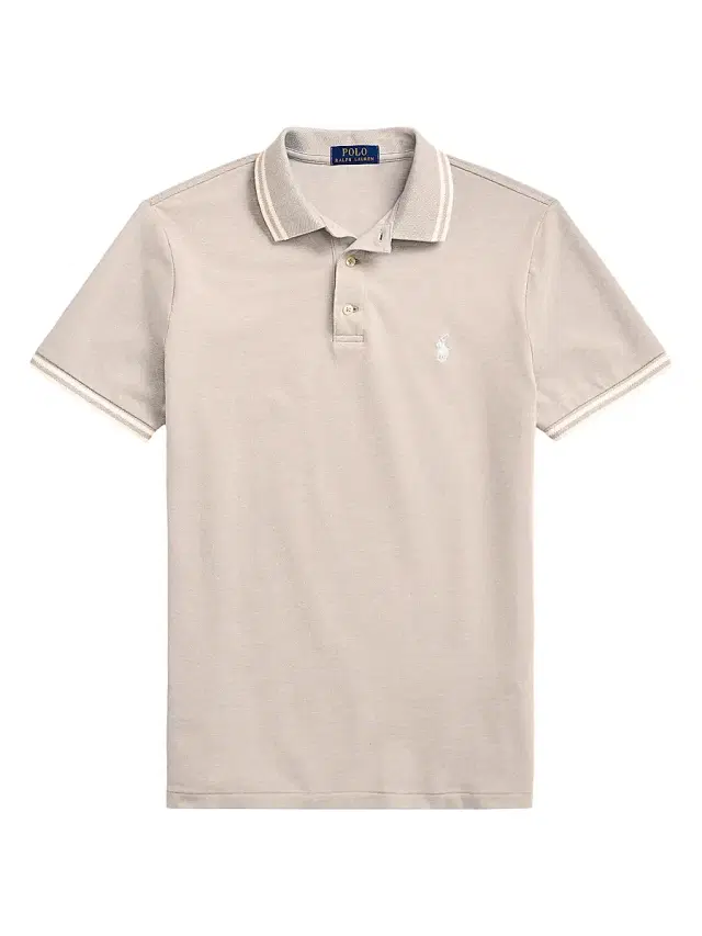 Polo Ralph Lauren Men's Stretch Mesh Polo Shirt - Coastal Beige White