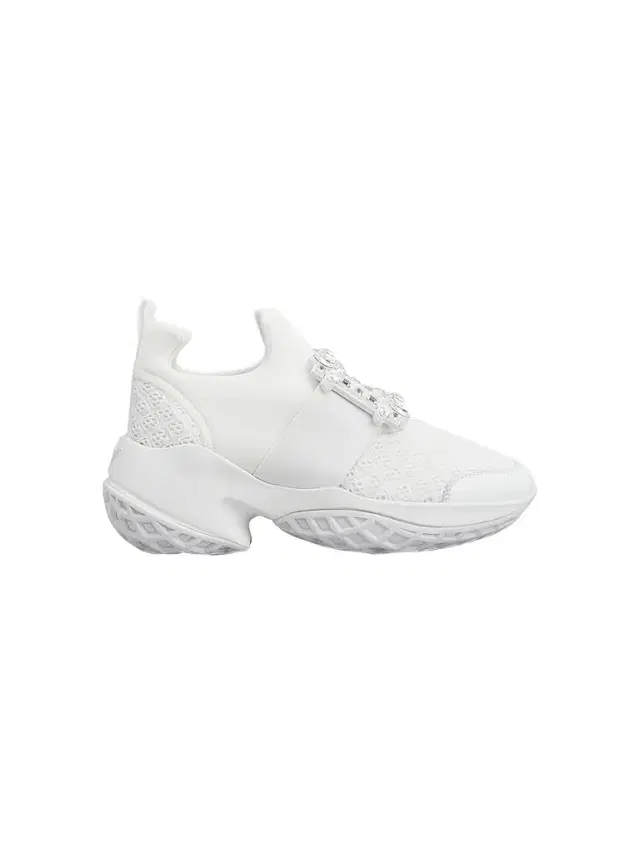 Roger Vivier Women's Viv Run Buckle Sneakers - Bianco