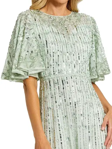 Mac Duggal Women's Flounce Sleeve Midi-Dress | Thumbnail 3 Mac Duggal Women's Flounce Sleeve Midi-Dress | Thumbnail 3