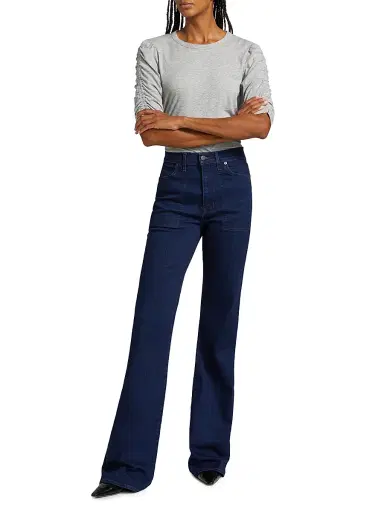 Veronica Beard Women's Crosbie Denim Wide-Leg Jeans - Indigo Rinse - Size 31 | Thumbnail 2 Veronica Beard Women's Crosbie Denim Wide-Leg Jeans - Indigo Rinse - Size 31 | Thumbnail 2