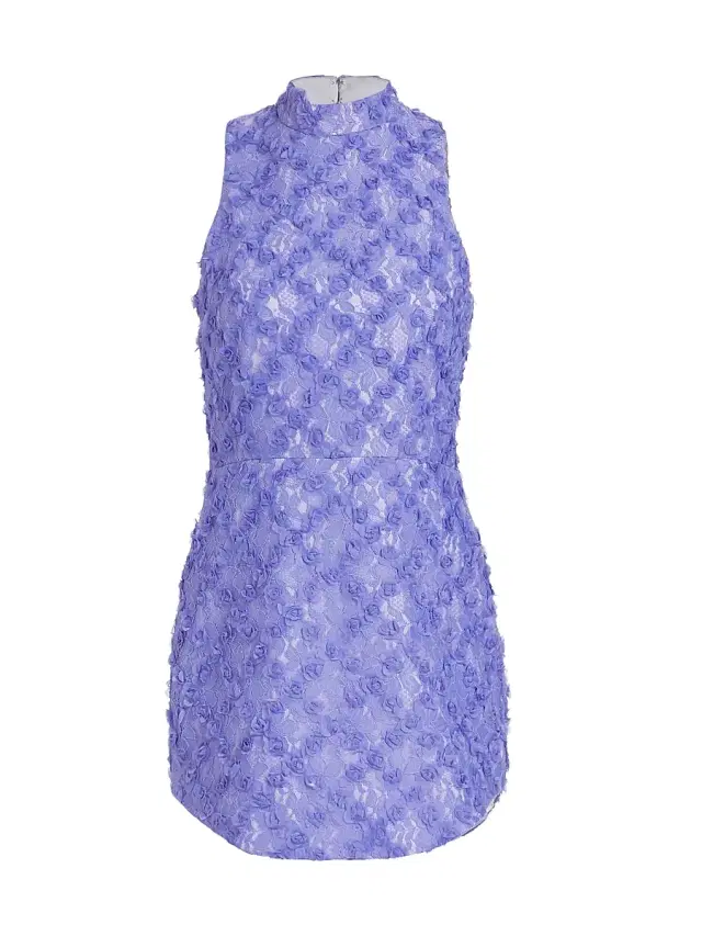 Amanda Uprichard Women's Marshall Textured Lace Minidress - Purple