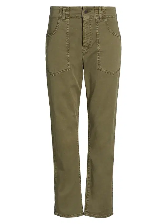 Women's Arya Cotton-Blend Straight-Leg Cargo Pants - Army