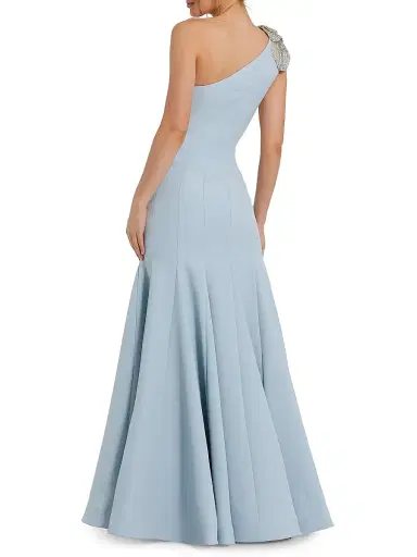 Mac Duggal Women's Seamed Crepe One-Shoulder Gown - Rose | Thumbnail 2 Mac Duggal Women's Seamed Crepe One-Shoulder Gown - Rose | Thumbnail 2