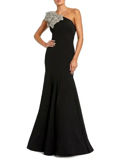 Mac Duggal Women's Seamed Crepe One-Shoulder Gown - Rose | Thumbnail 7 Mac Duggal Women's Seamed Crepe One-Shoulder Gown - Rose | Thumbnail 7