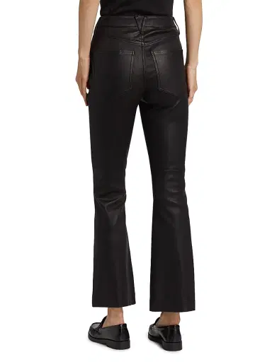 Veronica Beard Women's Carson Leather High-Rise Ankle Flare Pants - Black - Size 31 | Thumbnail 5