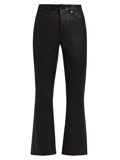 Veronica Beard Women's Carson Leather High-Rise Ankle Flare Pants - Black - Size 31 | Thumbnail 1
