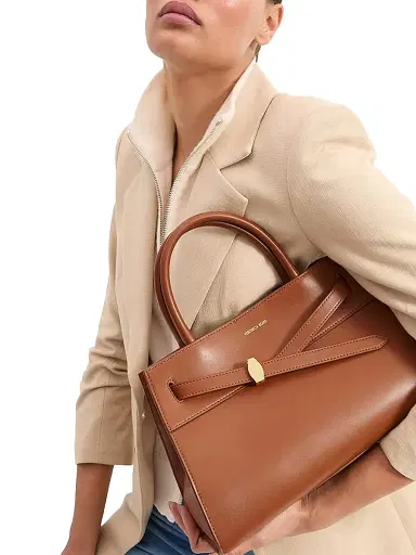 Veronica Beard Women's Dash Leather Top Handle Bag - Hazelwood | Thumbnail 3 Veronica Beard Women's Dash Leather Top Handle Bag - Hazelwood | Thumbnail 3