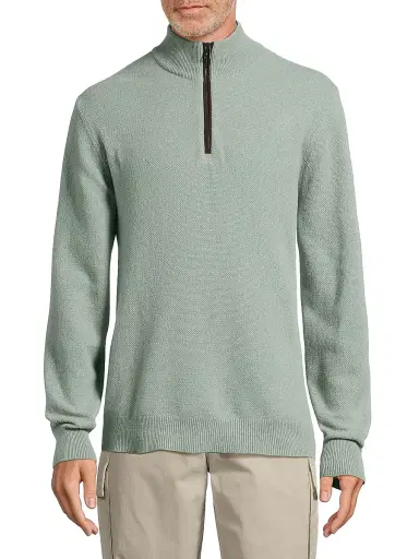 Ralph Lauren Purple Label Men's Bond St. Silks Cable-Knit Cashmere Sweater - Jadeite Melange | Thumbnail 3 Ralph Lauren Purple Label Men's Bond St. Silks Cable-Knit Cashmere Sweater - Jadeite Melange | Thumbnail 3