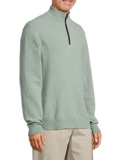 Ralph Lauren Purple Label Men's Bond St. Silks Cable-Knit Cashmere Sweater - Jadeite Melange | Thumbnail 4 Ralph Lauren Purple Label Men's Bond St. Silks Cable-Knit Cashmere Sweater - Jadeite Melange | Thumbnail 4