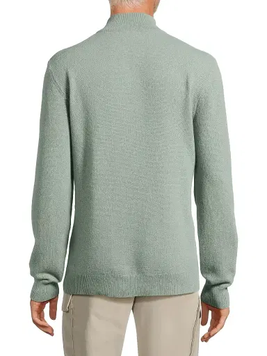 Ralph Lauren Purple Label Men's Bond St. Silks Cable-Knit Cashmere Sweater - Jadeite Melange | Thumbnail 5 Ralph Lauren Purple Label Men's Bond St. Silks Cable-Knit Cashmere Sweater - Jadeite Melange | Thumbnail 5