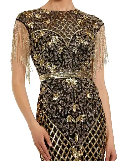 Mac Duggal Women's Beaded Fringe Gown | Thumbnail 3