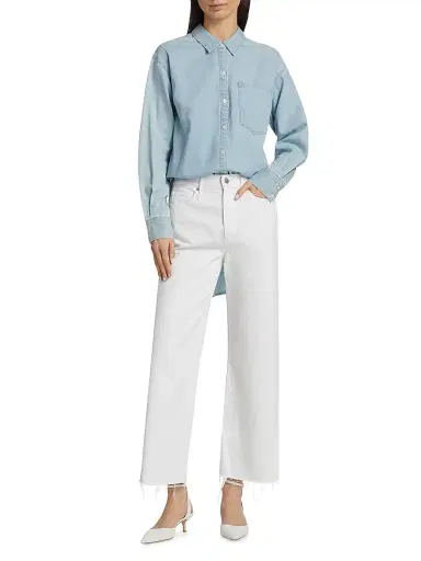 Veronica Beard Women's Taylor High-Rise Cropped Wide-Leg Jeans | Thumbnail 2 Veronica Beard Women's Taylor High-Rise Cropped Wide-Leg Jeans | Thumbnail 2