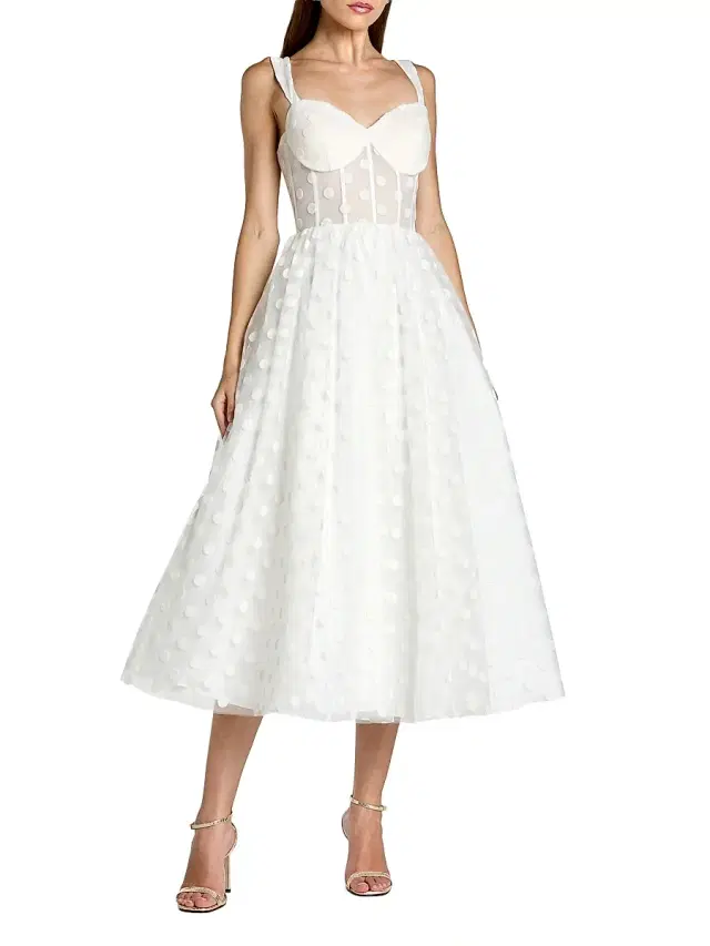 Mac Duggal Women's Polka Dot Tulle Bustier Cocktail Dress -