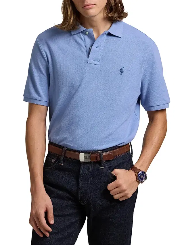 Polo Ralph Lauren Men's Basic Mesh-Knit Polo Top - Campus Blue