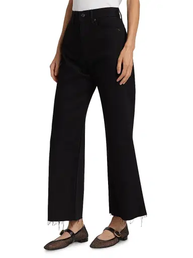 Veronica Beard Women's Taylor Denim Crop Wide-Leg Jeans | Thumbnail 4 Veronica Beard Women's Taylor Denim Crop Wide-Leg Jeans | Thumbnail 4